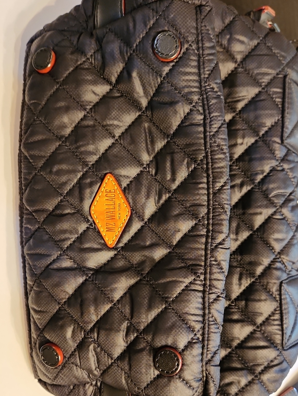 MZ Wallace Quilted Metro Black Tote Bag w/handles & Crossbody Strap - Picture 3 of 13